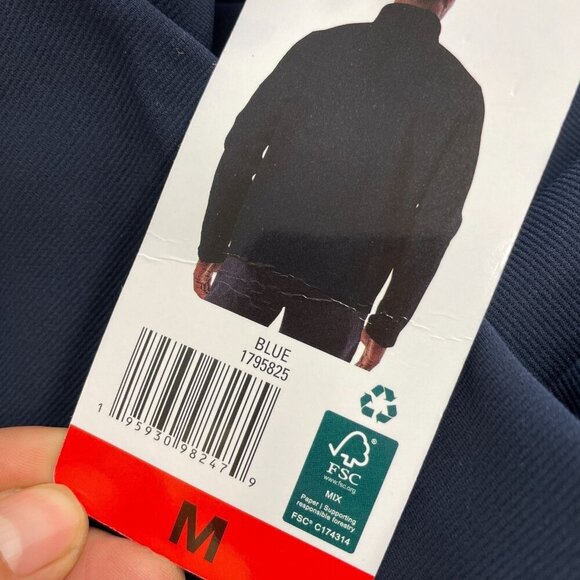 NEW 32 Degrees Heat Men's M Navy Full-Zip Jacket Polyester Softshell - Picture 7 of 9